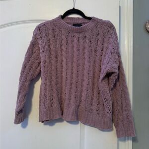 American Eagle Outfitters Purple Cable Knit Sweater